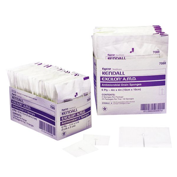 Kendall Excilon Spongas antimicrobianas 2 "x 2" 35CT 7089