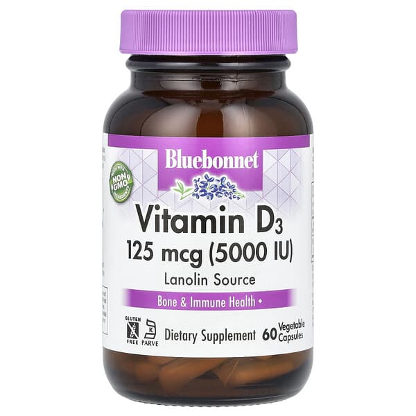 Bluebonnet Vitamina D3 125mcg Cápsulas 60ct