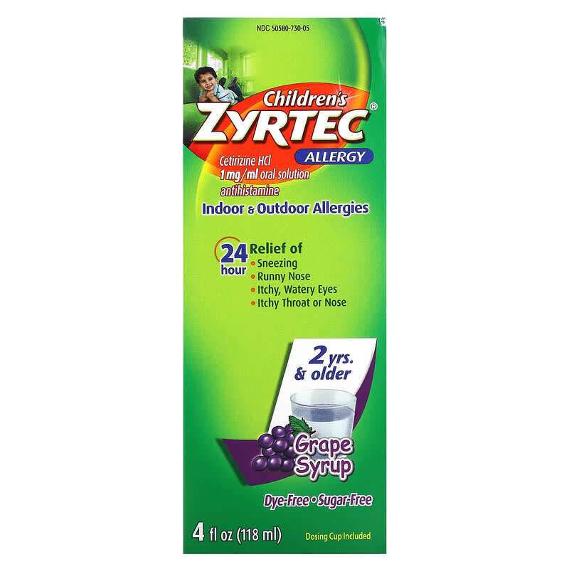 Zyrtec para niños alergia uva líquida 4oz