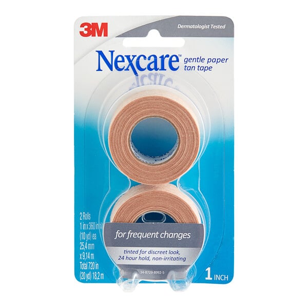 NEXCARE Gentle Paper Tan Roll 1in 2CT