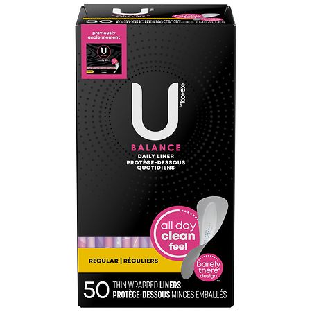 Kotex U Barely There Balance Daily Liner Thin Pads 50ct