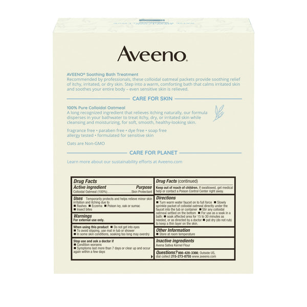 Tratamientos de baño de alivio de Aveeno 8 paquetes