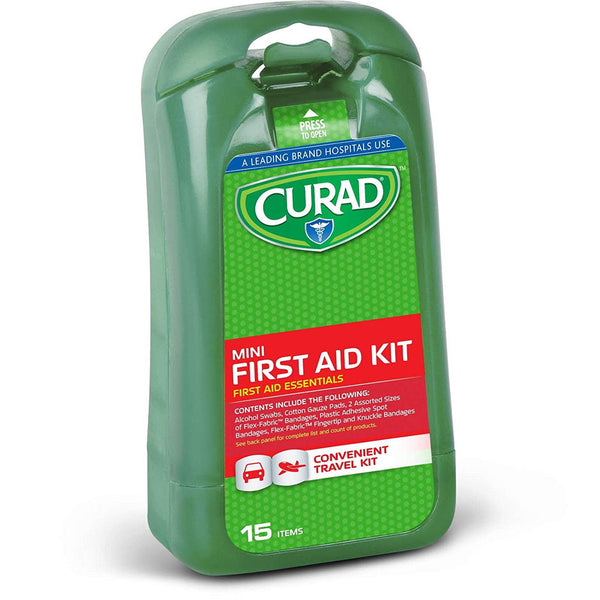 Curad Mini First Aid Kit Travel 15 Items