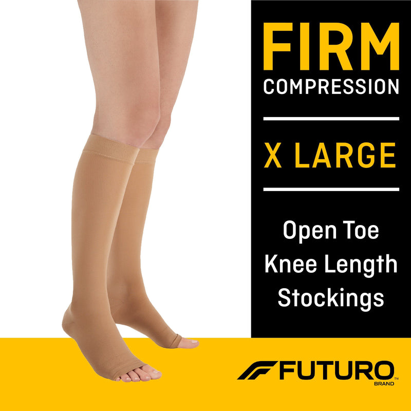 3M Futuro Firma Compression Open Toe/Heel Knee High X-Large Beige