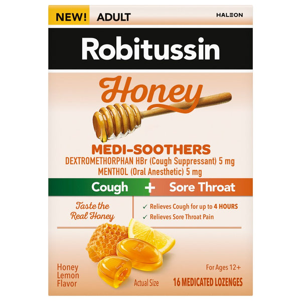 Robitussin Honey Cough + Sore Throat Lozenges 16