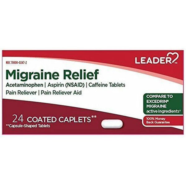 Leader Migraine Relief 24 Coated Caplets