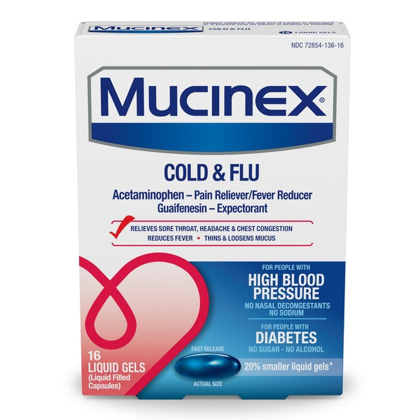 Mucinex Cold & Flu Diabetes Gels 16ct