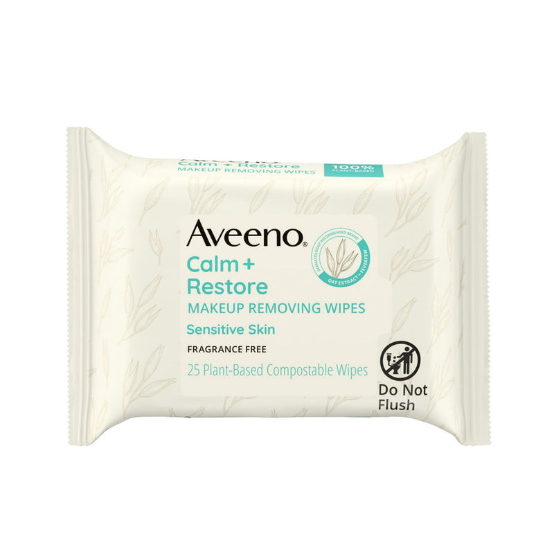 Aveeno Calm + Restore Makeup Wipes 25ct