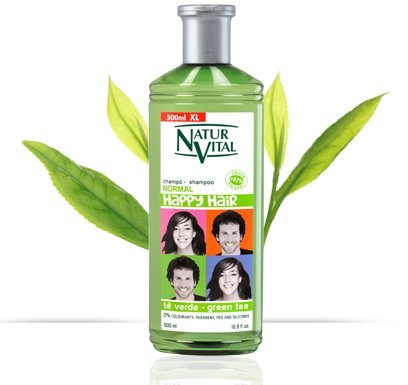 Natur Vital Happy Hair Shampoo Normal Green Tea 16.9 Oz