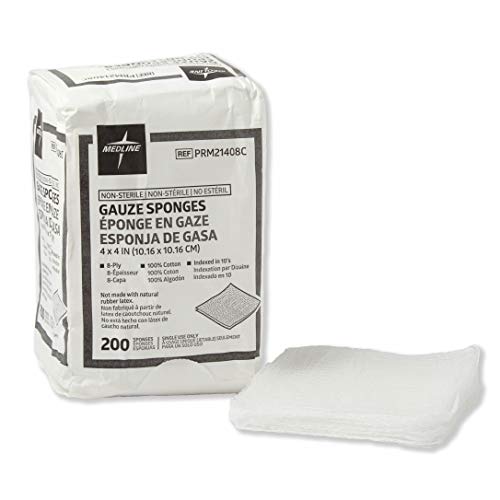 Esponja de gasa tejida no tejida de Medline 4x4in 200ct