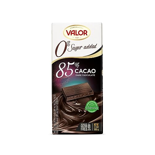 Valor 85% de chocolate negro de caCo Sin azúcar agregado 3.5 oz