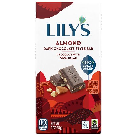 Lily's Dark Chocolate Almond Azúcar sin 3 oz