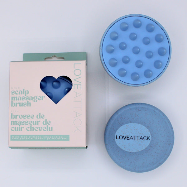 Love Attack Scalp Massager Brush Blue