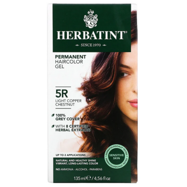 Herbatint cabello permanente color claro castaño de cobre 5R 4.5oz