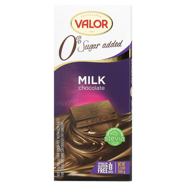 Chocolate con leche de valor No hay azúcar agregado 3.5 oz