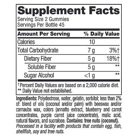 Vitafusion Fiber Well Sugar Free Peach Strawberry Gummies 90ct