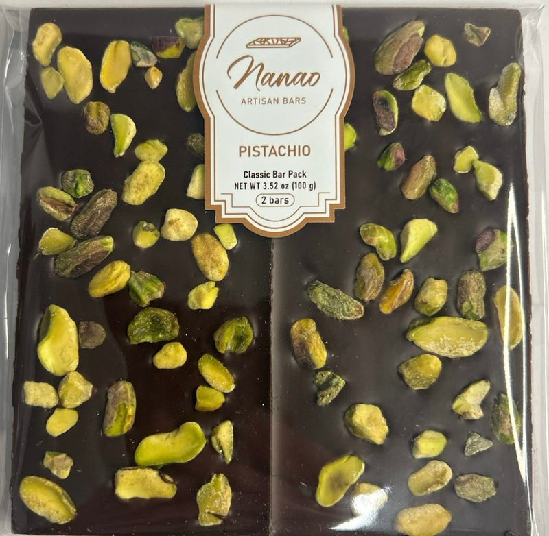 Nanao Pistachio Classic Dark Chocolate Bar 3.52oz