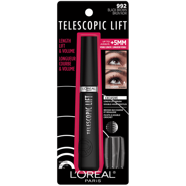 Loreal Telescopic Lift Washable Mascara Black Brown 992