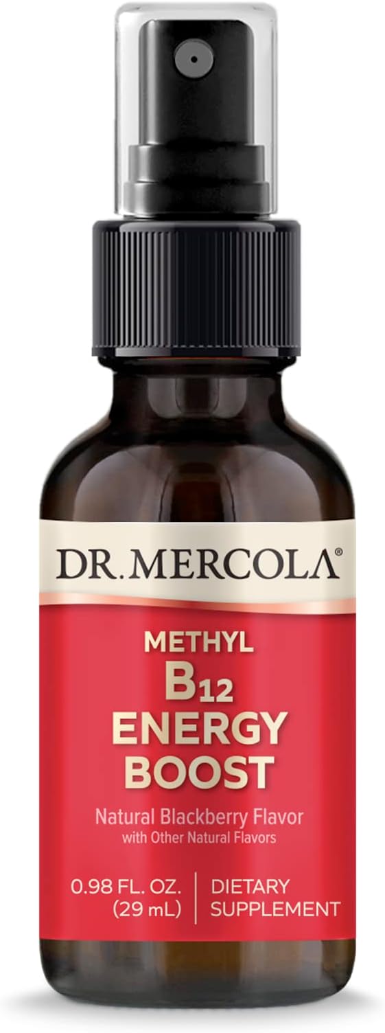 Dr. Mercola Methyl B12 Energy Boost Spray, 0.98 Fl. Oz. (29 mL), 39 Servings, 1,000 mcg Per Serving