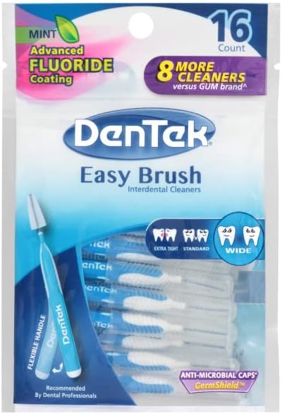 Dentek Easy Brush Interdental Wide Cleaners Mint 16ct