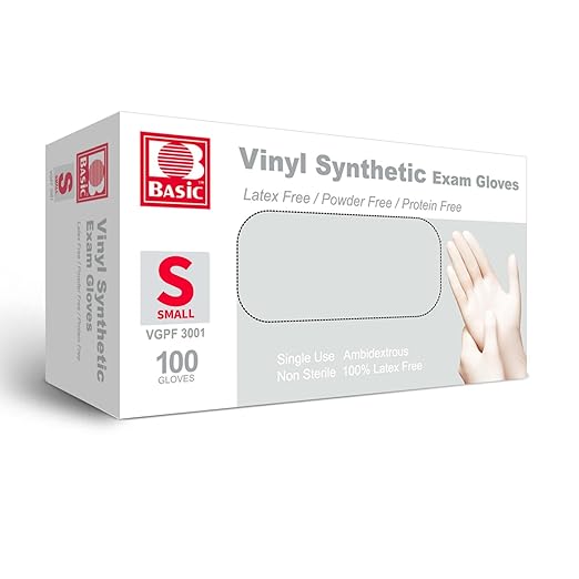 Guantes sintéticos básicos de vinilo en polvo Small 100ct VGPF3001