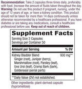 Nature's Way Kidney Bladder Vegetable Capsules 100ct