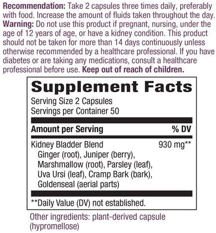 Nature's Way Kidney Bladder Vegetable Capsules 100ct