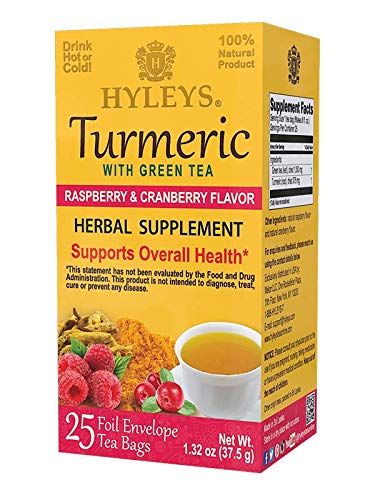 Hyleys CUERMERIC TEA VERDE y Raspberry 25 bolsas de té 1.32 oz