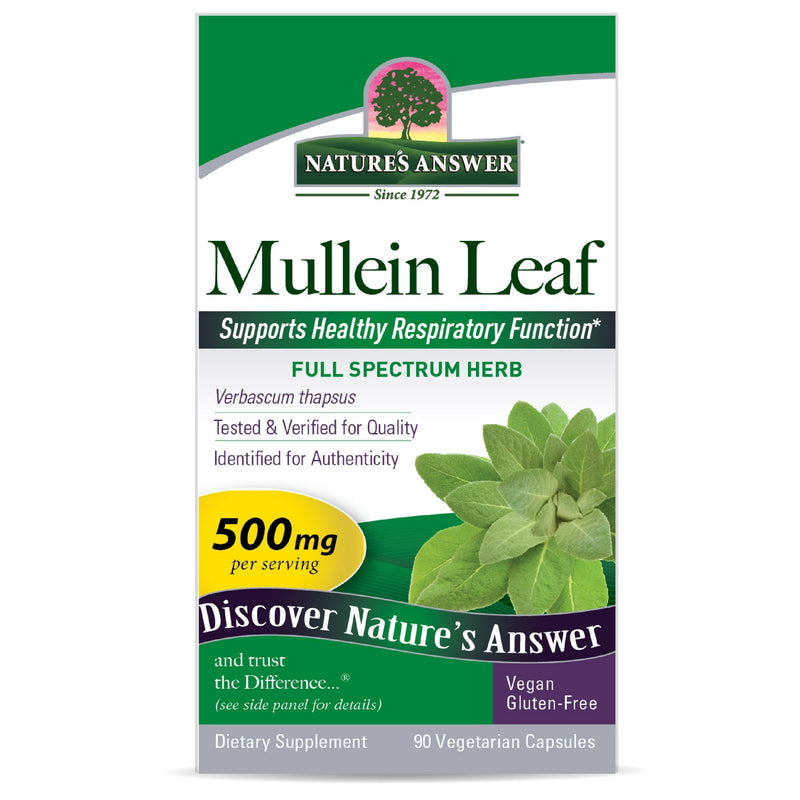 Nature's Answer Mullein Leaf Support 500mg 90 Vegetarian Capsules