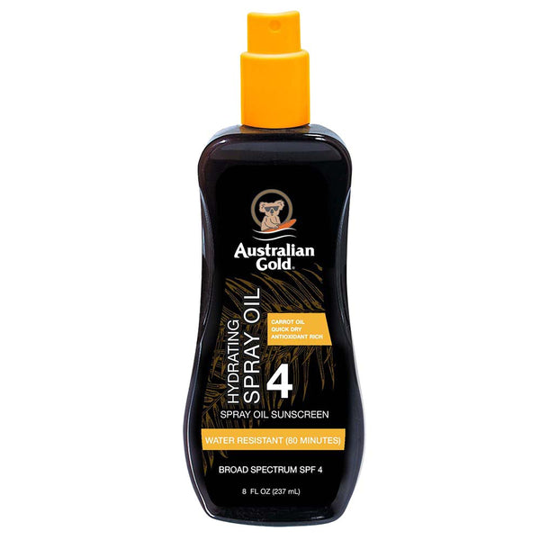 Aceite de pulverización hidratante de oro australiano con protector solar SPF 4 8 oz