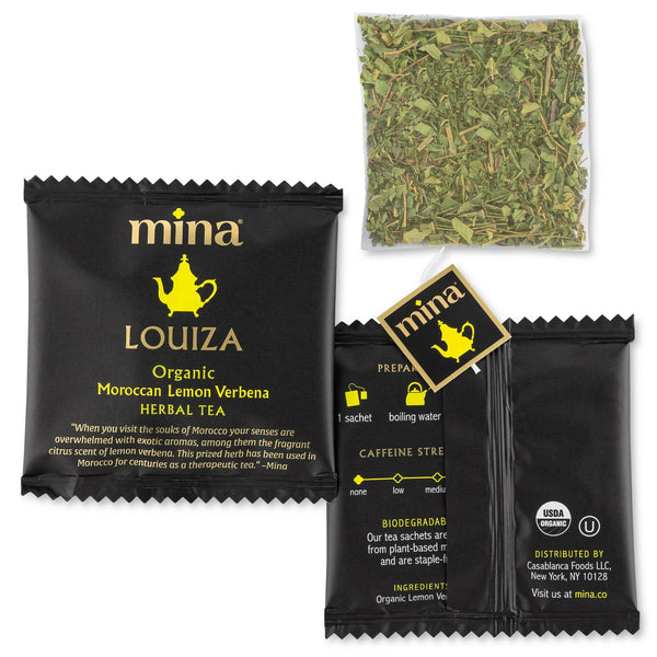 Mina Louiza Organic Morraccan Lemon Verbena Té 15 bolsas