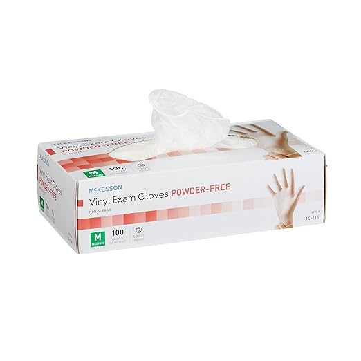 Guantes de vinilo sin polvo de McKesson Medium 14116 100ct