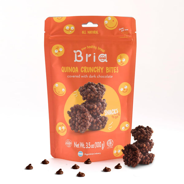 Bria Snacks Puffed Quinoa Cookies | Kosher Cookies | Healthy and Delicious Snacking All Natural 3.5 Ounces (Kids Dark Chocolate