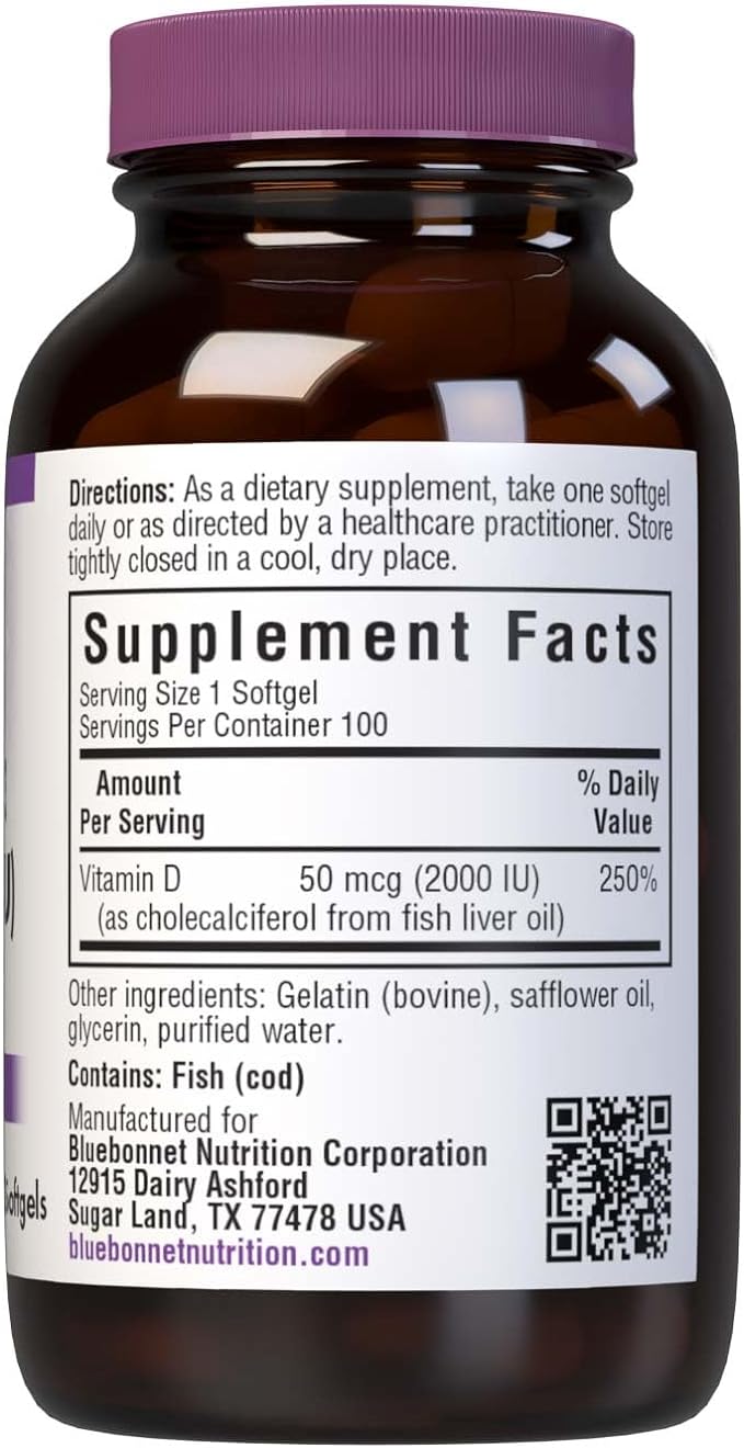 BlueBonnet Vitamina D3 50mcg Softgels 100ct