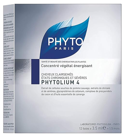 PHYTO PHYTOLIUM 4 Thinning Hair Treatment, 0.118 fl.oz per vial, 12 vials = 1.5 month