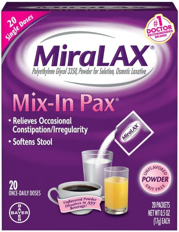 Miralax Mix In Pax Packets 20ct