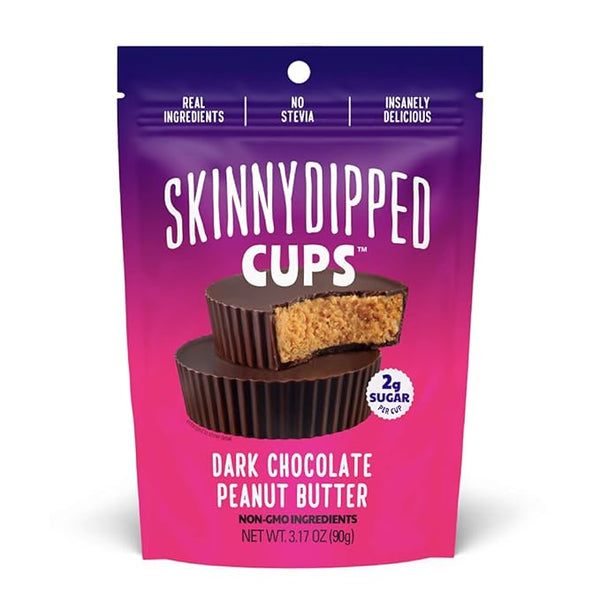 Skinny Dipped Dark Chocolate Peanut Butter Cups 3.5oz