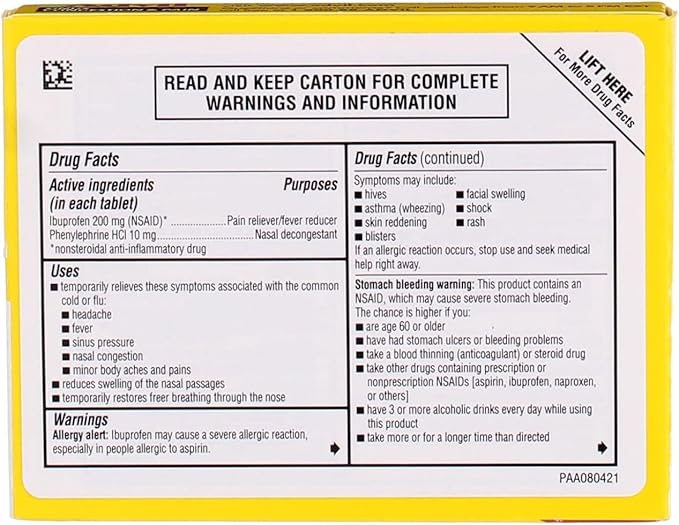 Advil sinusal congestión y dolor 200 mg 10 tabletas