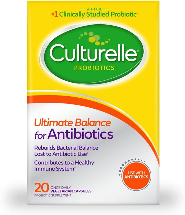 Culturelle Ultimate Balance Probióticos para antibióticos Cápsulas 20ct