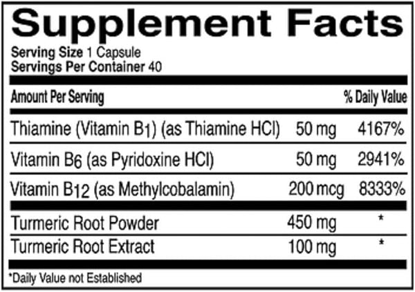 Cápsulas de curcumina de tumérico neurobion 40ct