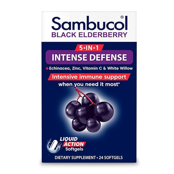 Sambucol  5-In-1 Intense Defense + Echinacea Zinc Softgels 24ct