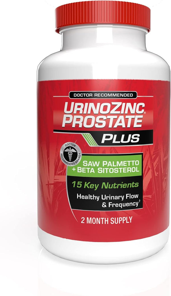 Urinozinc Prostate Plus, Saw Palmetto & Beta Sitosterol Supplement for Men, Reduce Frequent Urination