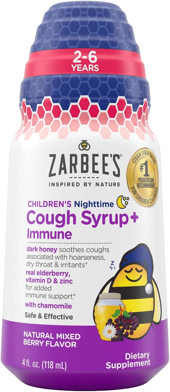 Zarbee's Children's Nighttime Cough Syrup + Immune 4Oz