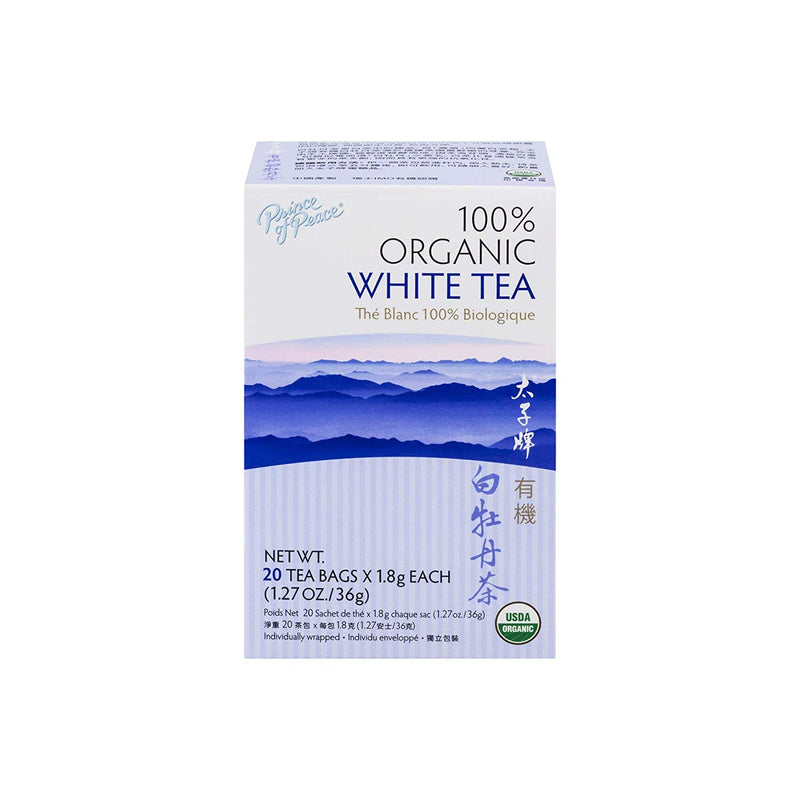 Príncipe de la paz Bolsas de té blanco orgánico 20ct