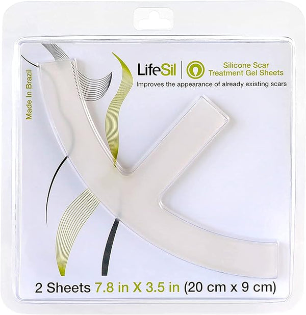 Lifesil Silicone Scar Teatment Gel Sheet 2ct 7.8" x 3.5"