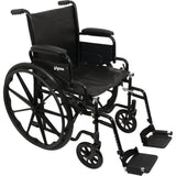 Probasic Weelchair 18In Self Transport Folding Wheelchair with Detachable Desk Armrests, Swing Away Foot Rests