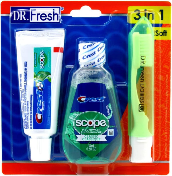 Dr. Fresh Travel Kit Pasta de dientes blando 3ct