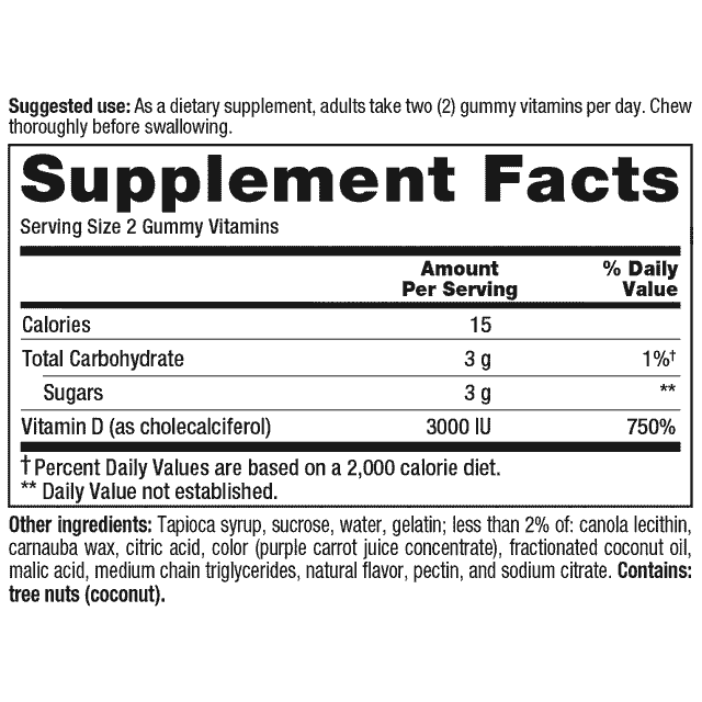 Vitafusion D3 Strawberry Gummies 210CT