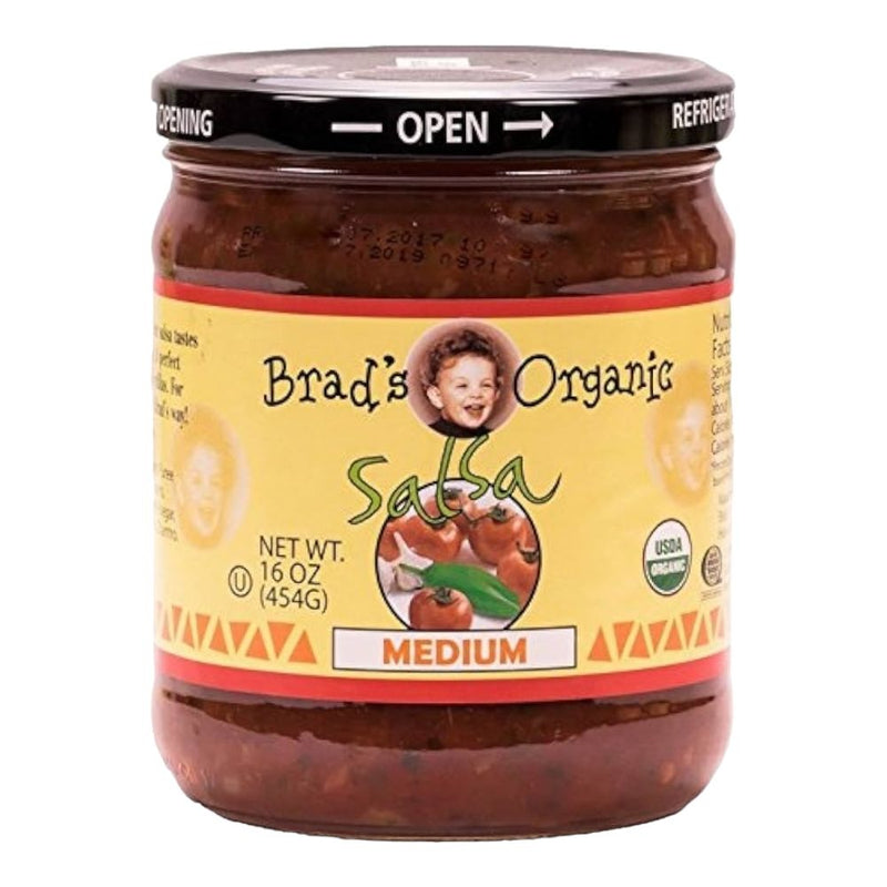 Brad's Organic Salsa Tomatoes Medium Jar 16oz