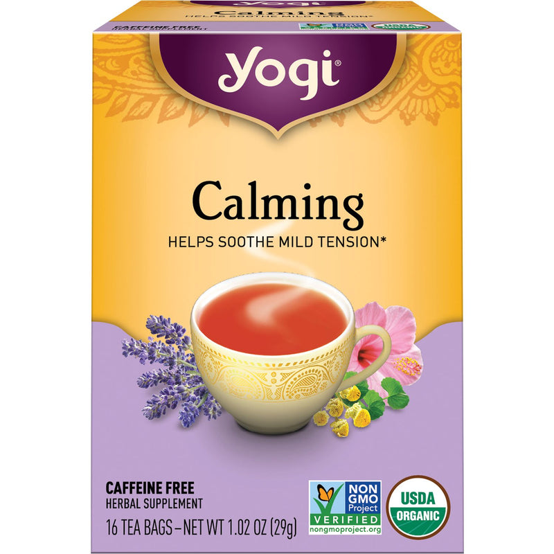 Yogi Tea Calming, Caffeine-Free Organic Herbal Tea, 16 Tea Bags,